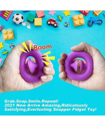 Snapper Fidget Toy Finger Sensory Fidget Toy Party Popper Noise Maker Grab and Snap Hand Toy Silicone Grip Ring Decompression...