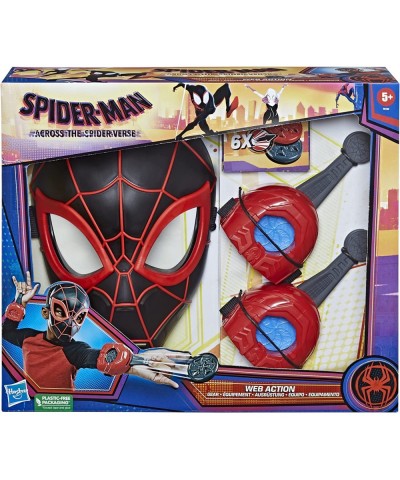 Marvel Across The Spider-Verse Web Action Gear Miles Morales Costume Mask and Gauntlets Super Hero Toys for 5 Year Old Boys a...