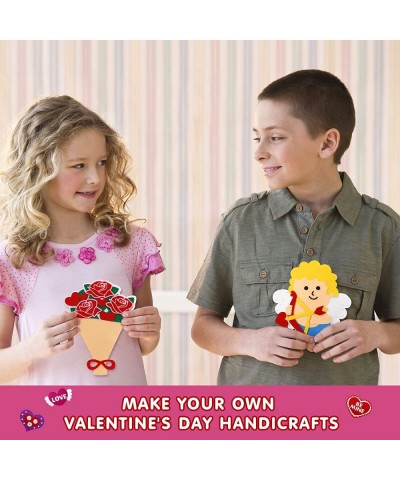 Valentines Sewing Kit DIY Crafting and Sewing Set Pre-Cut Felt Red Hearts Cupid Kids Valentine's Day Craft Kit for Boy and Gi...