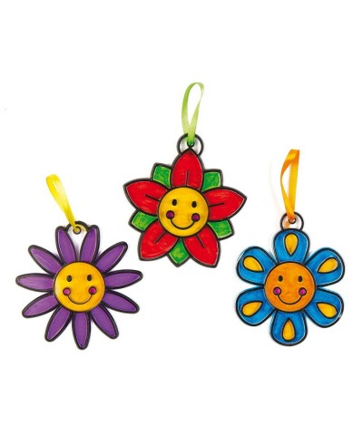 AC770 Smiley Flower Suncatcher - Pack of 8 Crafts for Kids Hanging Window Ornament Kit for Children to Paint $16.84 Craft Kits