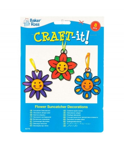 AC770 Smiley Flower Suncatcher - Pack of 8 Crafts for Kids Hanging Window Ornament Kit for Children to Paint $16.84 Craft Kits