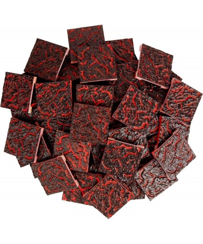 Monster Adventure Terrain- 50pc Cracked Lava Tile Expansion Pack- Hand-Painted 1x1” Tile Set- Easy Snap Creates Amazing Table...