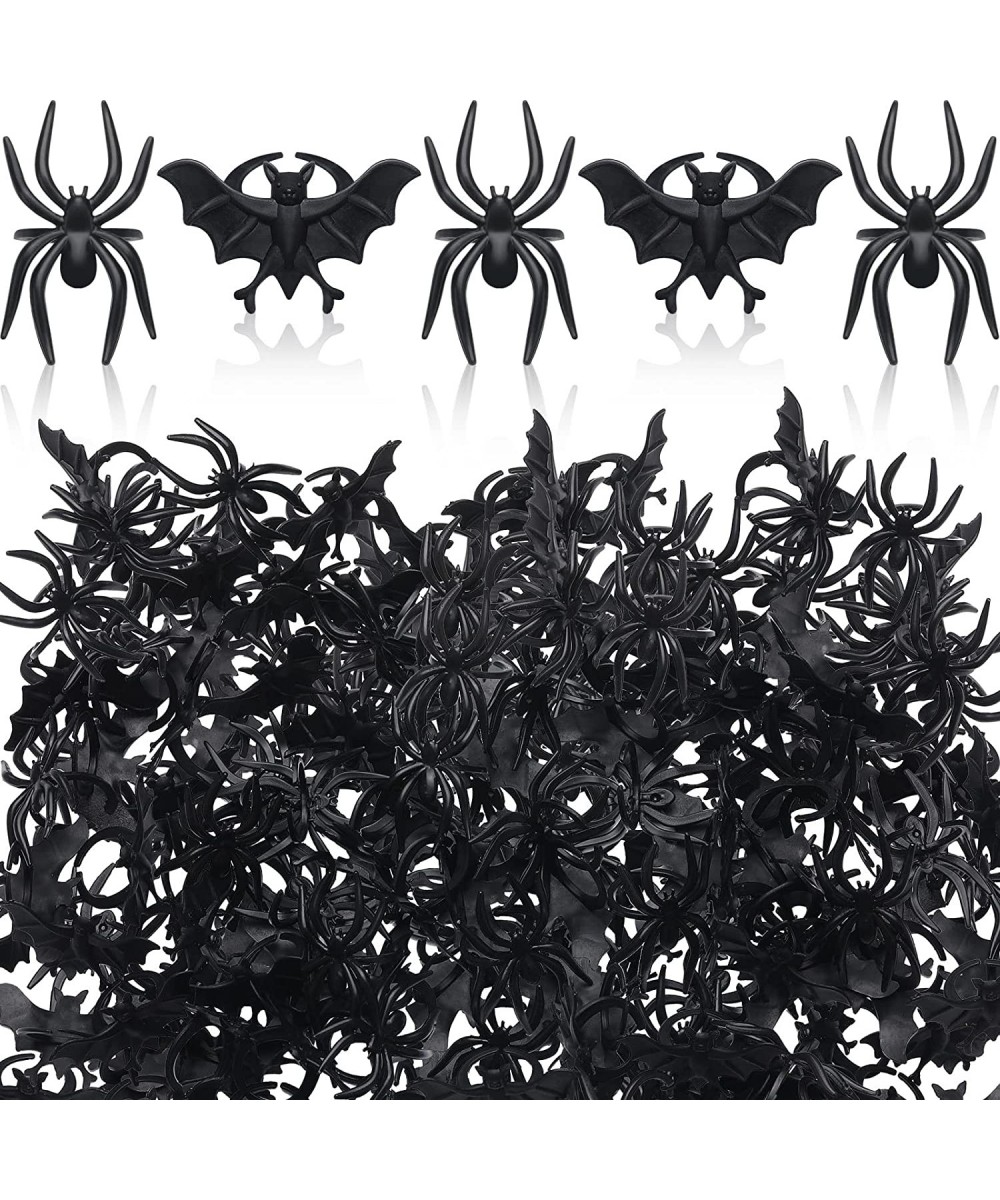 200 Pieces Halloween Spider Rings Bat Ring Plastic Spider Bat Rings Fake Toy Rings Bulk Halloween Rings Plastic Cupcake Toppe...