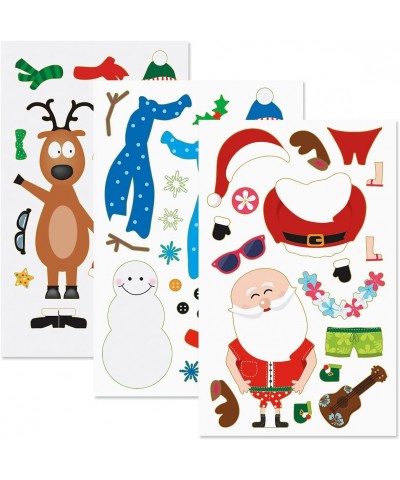 Build Your Own Sticker Value Pack - Set of 36 12 Snowmen 12 Santas 12 Reindeers and Coordinating Stickers DIY Activity for Ki...