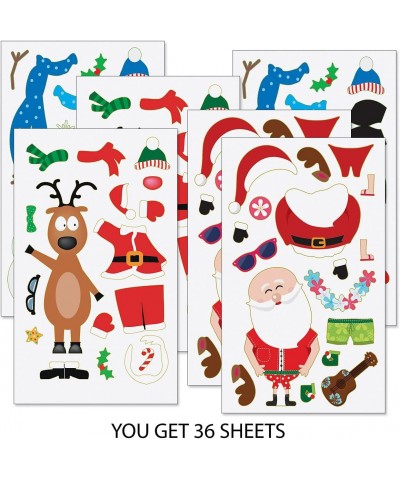 Build Your Own Sticker Value Pack - Set of 36 12 Snowmen 12 Santas 12 Reindeers and Coordinating Stickers DIY Activity for Ki...