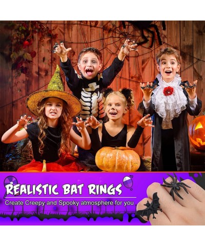 200 Pieces Halloween Spider Rings Bat Ring Plastic Spider Bat Rings Fake Toy Rings Bulk Halloween Rings Plastic Cupcake Toppe...