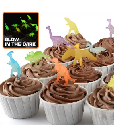 96 Piece Glow in Dark Mini Dinosaur Toy Set(24 Style) Plastic Realistic Dino Figure Bulk Kid Boy Girl Birthday Party Favors S...