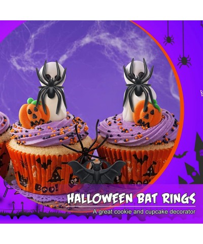 200 Pieces Halloween Spider Rings Bat Ring Plastic Spider Bat Rings Fake Toy Rings Bulk Halloween Rings Plastic Cupcake Toppe...