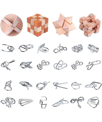 Brain Teaser Puzzle for Kids Adults Puzzle Games Wooden and Metal 3D Unlock Interlocking Puzzle Educational Toy 28Pcs $48.06 ...