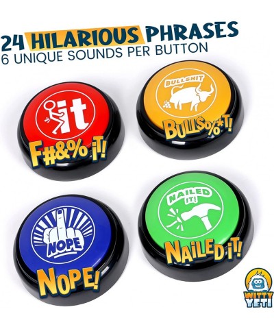 Hilarious Novelty Talking Button 4 PK Has 24 Unique Sayings. Bad Word Buttons Play Funny Sound Clips in Clear Audio. Great fo...