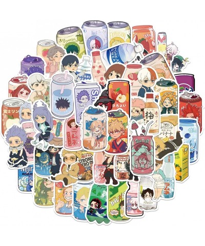 50Pcs Kawaii Anime Beverage Stickers Aesthetic Creative Beverage Stickers Laptop Water Bottles Phone Skateboard Cute Summer F...