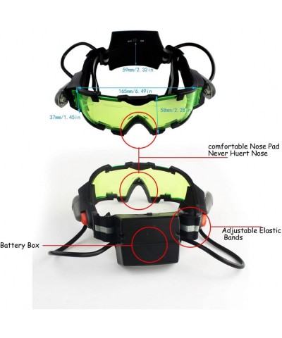 Night Vision Goggles Spy Googles Spy Gear Adjustable Kids LED Night Goggles Flip-Out Lights Green Lens for Racing Bicycling S...