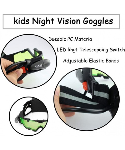 Night Vision Goggles Spy Googles Spy Gear Adjustable Kids LED Night Goggles Flip-Out Lights Green Lens for Racing Bicycling S...