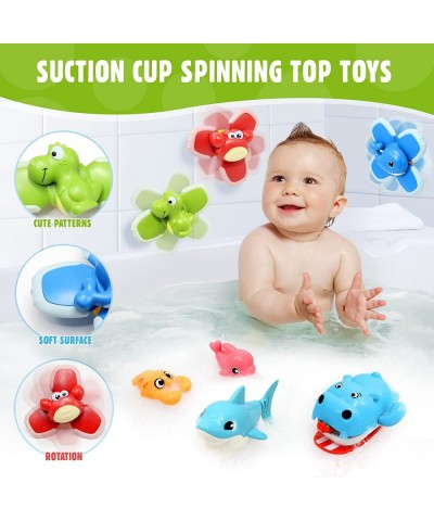 Suction Cup Spinner Toys for Baby 9PCS Bath Toys for Toddlers 1-3 Baby Pool Fishing Game Wind up Whale Swimming Floating Wate...