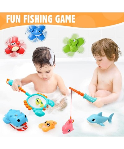 Suction Cup Spinner Toys for Baby 9PCS Bath Toys for Toddlers 1-3 Baby Pool Fishing Game Wind up Whale Swimming Floating Wate...