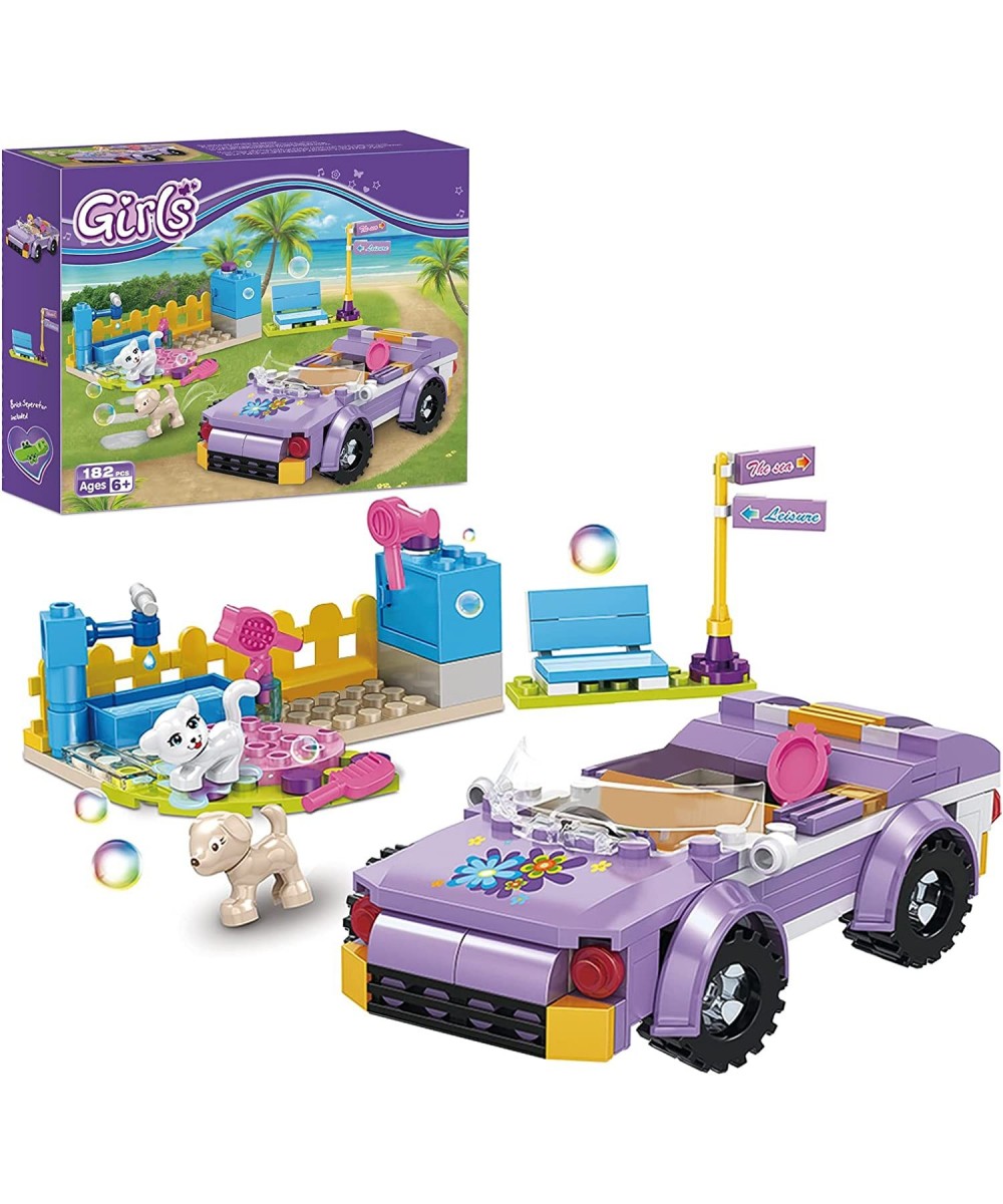 Girls Friends Convertible Car Building Sets with Pet Bathing Pool Role Play Building Toys Creative Gift for Kids Aged 6-12 (1...