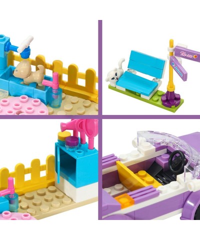 Girls Friends Convertible Car Building Sets with Pet Bathing Pool Role Play Building Toys Creative Gift for Kids Aged 6-12 (1...