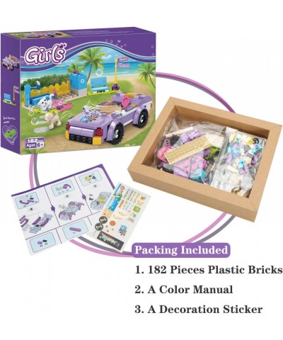 Girls Friends Convertible Car Building Sets with Pet Bathing Pool Role Play Building Toys Creative Gift for Kids Aged 6-12 (1...