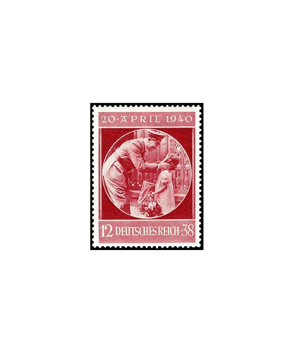 1940 DE HILTER EMBRACES LITTLE ARYAN GIRL on HIS 50TH BIRTHDAY! RARE WW2 NAZI STAMP MNH! 50 PFENNIG (12 + 38) Flawless Mint N...