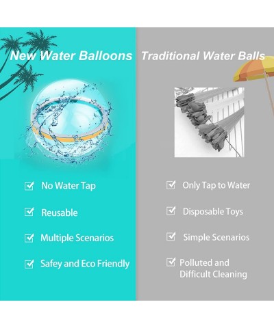 Reusable Water Balloons Self Sealing Quick Fill Summer New Refillable Splash Balls Water Bomb Water Balloon Toys for Outdoor ...