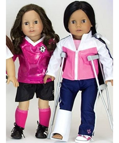 18 inch Doll Clothes Outfit Fuchsia Doll Soccer Outfit 6 Pc. Set Complete Doll Sports Set of Fuchsia Shirt Black Shorts Doll ...