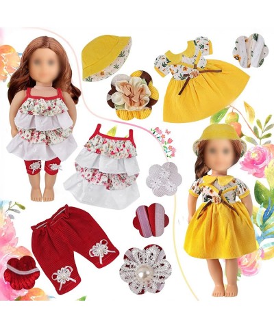 Doll Clothes and Accessories for American 18 Inch Girl Dolls - Including 10 Sets Doll Clothes Dresses Pants Pajamas Outfits w...