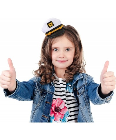 4 Pieces Sailor Hat Captain Hat Headband Mini Kids Captain Hat Sailor Hat Headband Halloween Cosplay Navy Hat for Nautical Co...