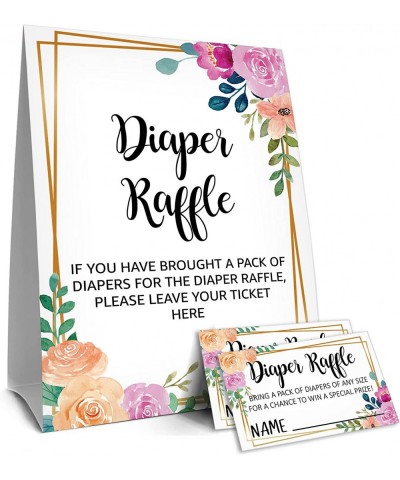 Diaper Raffle Tickets and Sign Baby Shower Games Decorations Party Favors For Baby Showers – 1 Sign 50 Cards per Pack(DIAPER-...