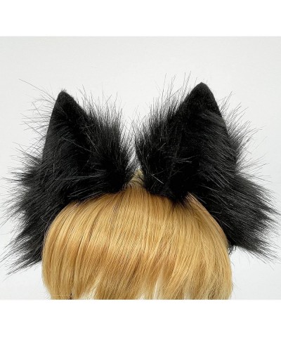 Handmade Grey Cat Fox Wolf Ears and Tail Set Animal Tail Cosplay Halloween Christmas Fancy Party Furry Costume Funny Gifts(Pu...