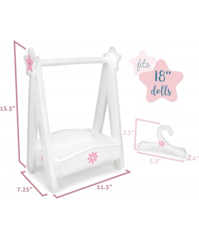 Classic Wooden Doll Dress Rack with 6 Hangers Compatible with 18” Brand Name Doll Accessories $63.12 Doll Accessories