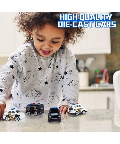 Police Car Toys with Play Mat Police Vehicles Transport Truck Carrier Toy with 4 Car Toys for Kids Toys for 3 4 5 6 7 Year Ol...