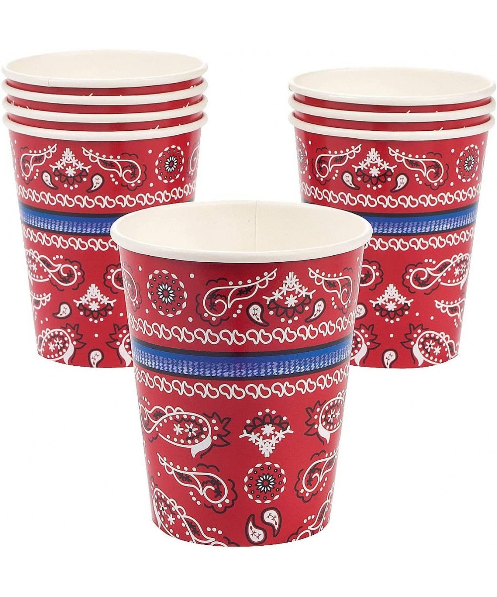 Red Bandana 9oz Cups - Party Supplies - Print Tableware - Print Cups - 8 Pieces $15.33 Kids' Party Tableware