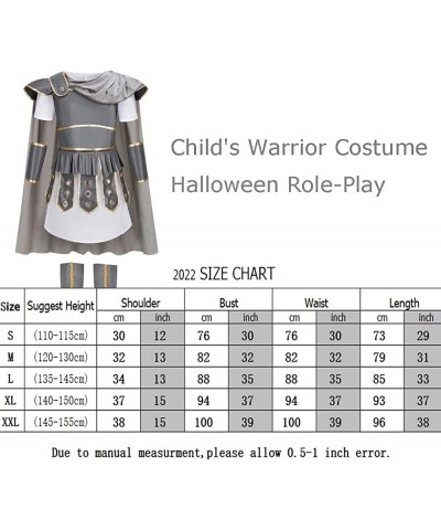 Kids Warrior Costume Halloween Boys Roman Soldier Gladiator Viking Medieval Historical Role Playing Party 4-11Y $58.79 Kids' ...