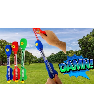 Slingshot Flying Rocket Sky with Sound Toy 10.5" (1 Set) Sling Shot Rocket Launcher with 3 Rockets Outdoors Toy. High Flying ...