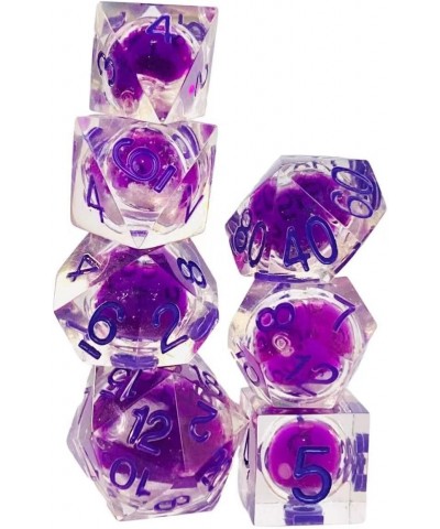 DND Liquid Dice Set Polyhedral Dice for Dungeons & Dragons (D&D) RPG Magic RPG Tabletop Dice Complete D4 D6 D8 D10 D12 D20(Pu...