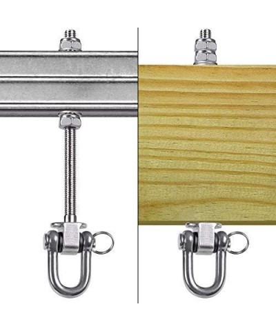 Set of 2 Heavy Duty Swing Hanger 1800LB Capacity M10 x 8.8" Swing Bolts Stainless Steel Swing Hooks for Wood and Steel Beam Y...