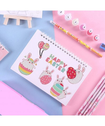 18 Pcs Cute Easter Theme 5D DIY Diamond Painting Stickers Kits Rabbit with Egg and Chicken Digital Diamond Paint Cartoon Diam...