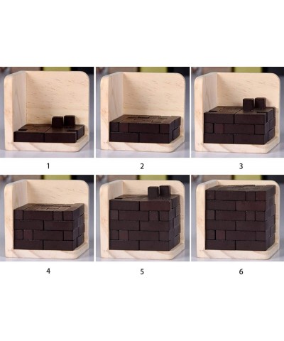 Wooden Brain Teaser Puzzle Cube Wooden Puzzles T-Shaped Jigsaw Logic Puzzle Educational Toy for Kids and Adults (Wine) $18.96...