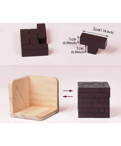 Wooden Brain Teaser Puzzle Cube Wooden Puzzles T-Shaped Jigsaw Logic Puzzle Educational Toy for Kids and Adults (Wine) $18.96...