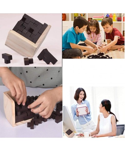 Wooden Brain Teaser Puzzle Cube Wooden Puzzles T-Shaped Jigsaw Logic Puzzle Educational Toy for Kids and Adults (Wine) $18.96...