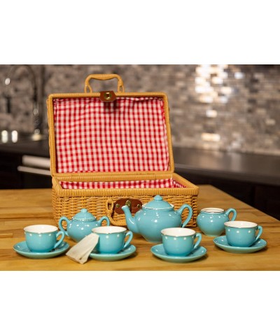 Children's Porcelain Play Tea Set - 13pcs Blue $68.41 Toy Kitchen Products