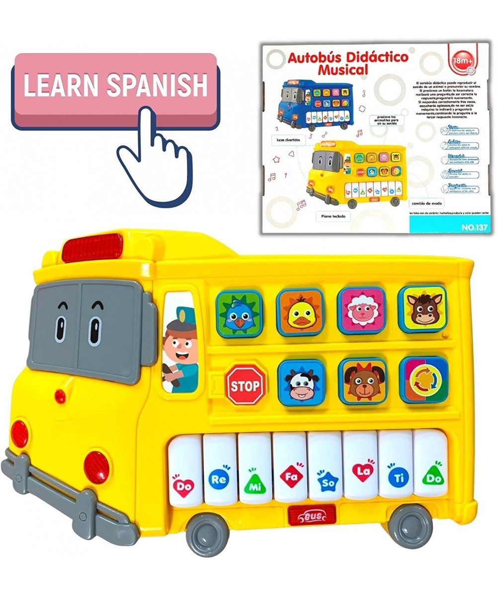 Spanish Piano Toy for Baby Toddler | Learning Spanish Animal Words Musical Games Sound with Light Up for 6 Months -3 Years Ol...