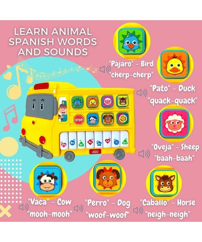 Spanish Piano Toy for Baby Toddler | Learning Spanish Animal Words Musical Games Sound with Light Up for 6 Months -3 Years Ol...