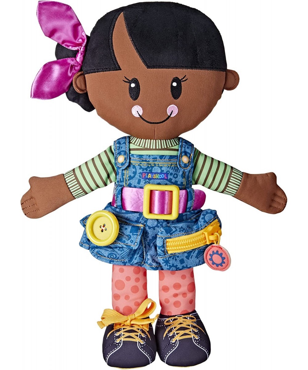 Dressy Kids Doll with Black Hair and Bow Activity Plush Toy with Zipper Shoelace Button for Ages 2 and Up (Amazon Exclusive) ...