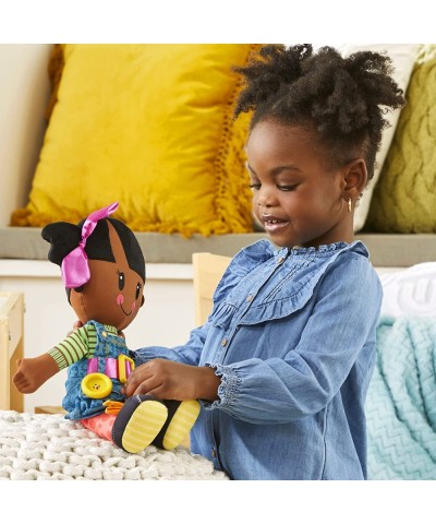 Dressy Kids Doll with Black Hair and Bow Activity Plush Toy with Zipper Shoelace Button for Ages 2 and Up (Amazon Exclusive) ...