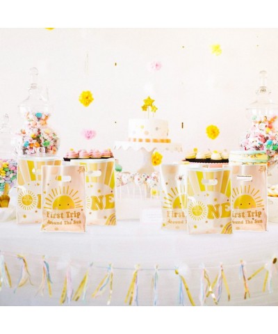 First Trip Around The Sun Party Favors Bags Boho Sun 1st Birthday Goody Candy Treat Bags with Handles Sunshine Party Decor Pl...