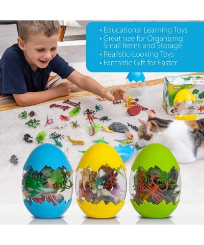 Easter Egg Toys for Toddlers 3 Pack with 12 Assorted Realistic Insect Ocean Life and Dinosaur Toy Figures Each Learning Kids ...