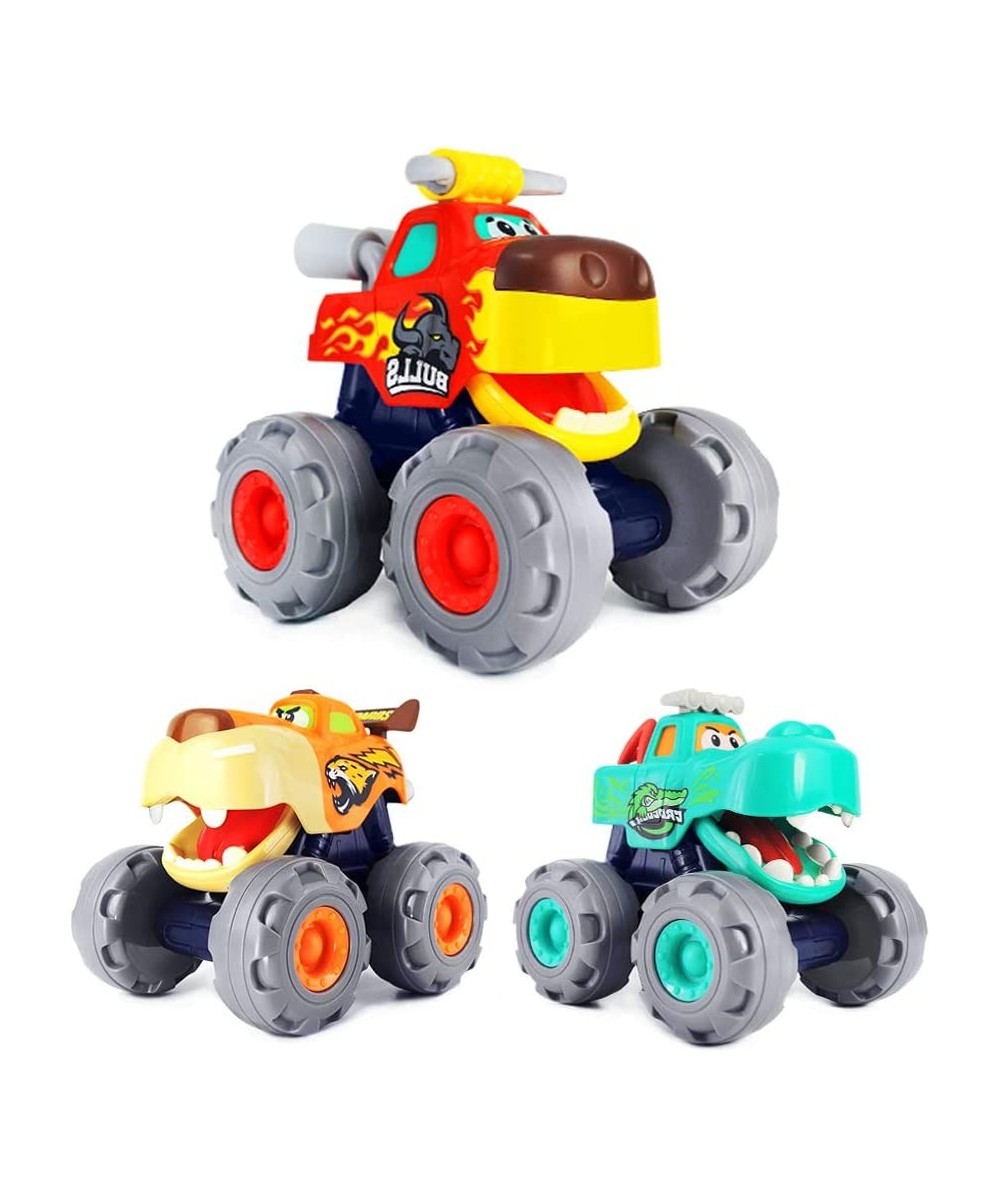 Monster Truck Toy Set 3 Designs Toy Cars Friction Power Bull Cars Pull Back Leopard Cars Push and Go Crocodile Cars Baby Toy ...