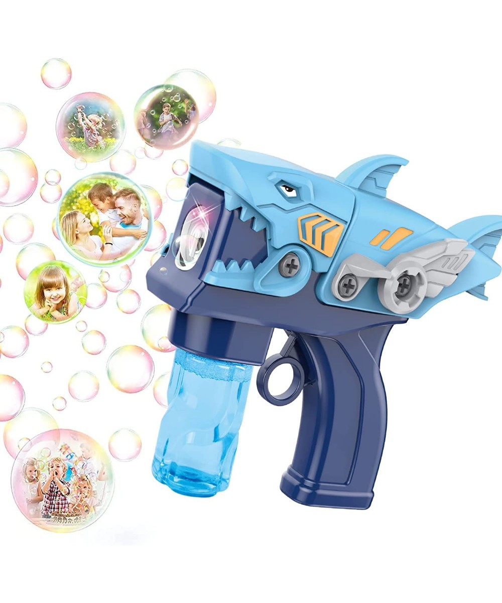 Bubble Blower for Kids Shark Bubble Machine with LED Light Music Bubble Gun with Bubble Solution Outdoor Toys for Boys and Gi...