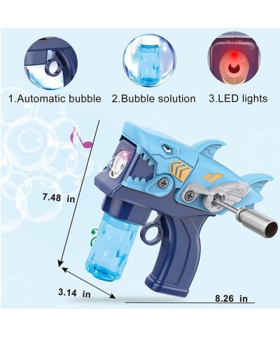 Bubble Blower for Kids Shark Bubble Machine with LED Light Music Bubble Gun with Bubble Solution Outdoor Toys for Boys and Gi...